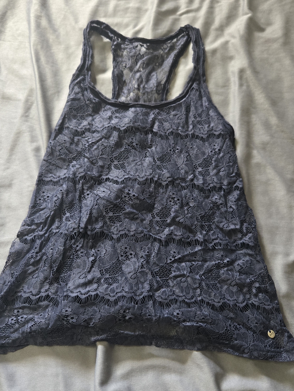 Abercrombie & Fitch Lace Sleeveless Tank Blouse black Women’s Extra Small  lace